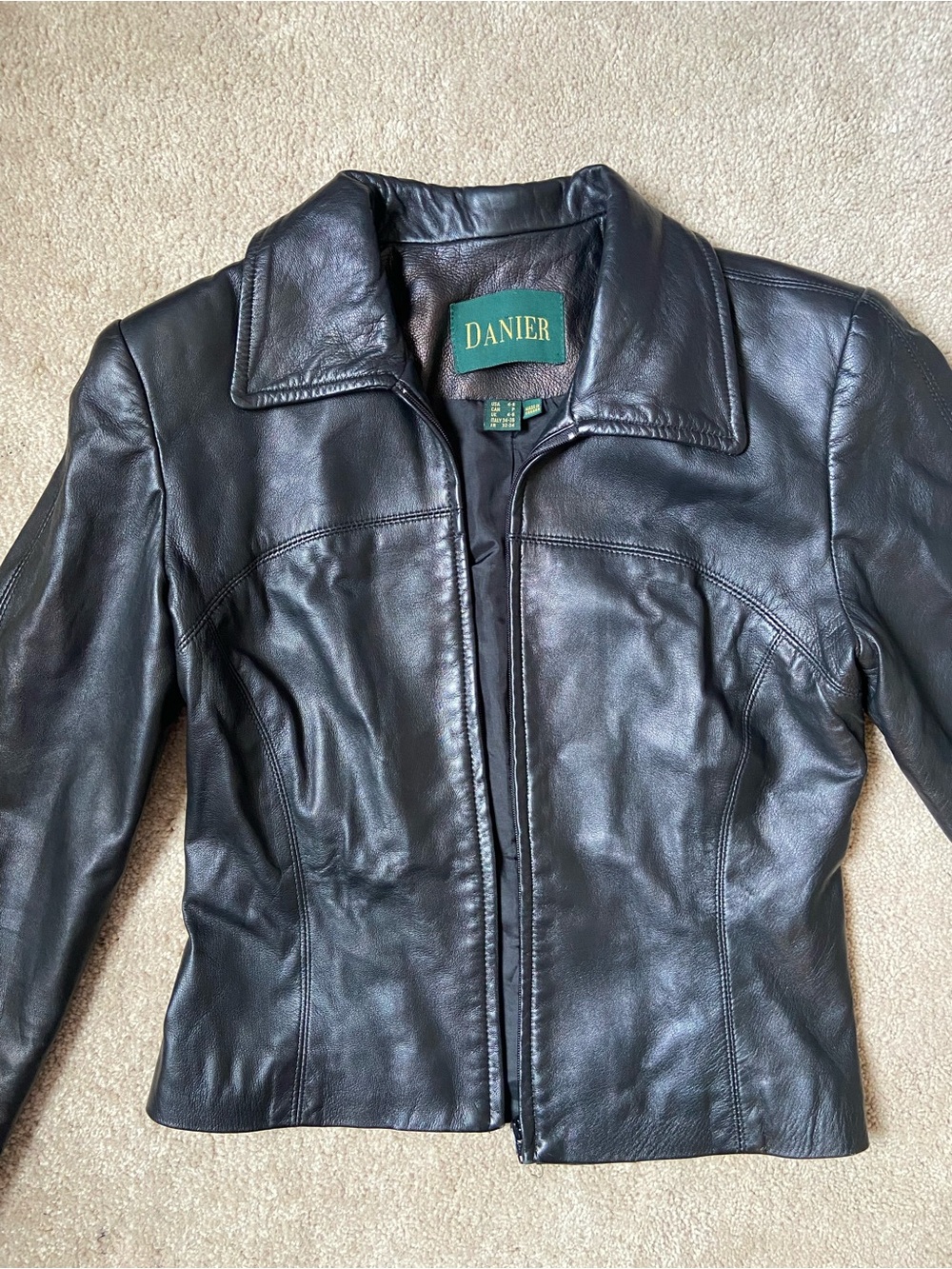 Danier Black Women's Leather Zip Jacket